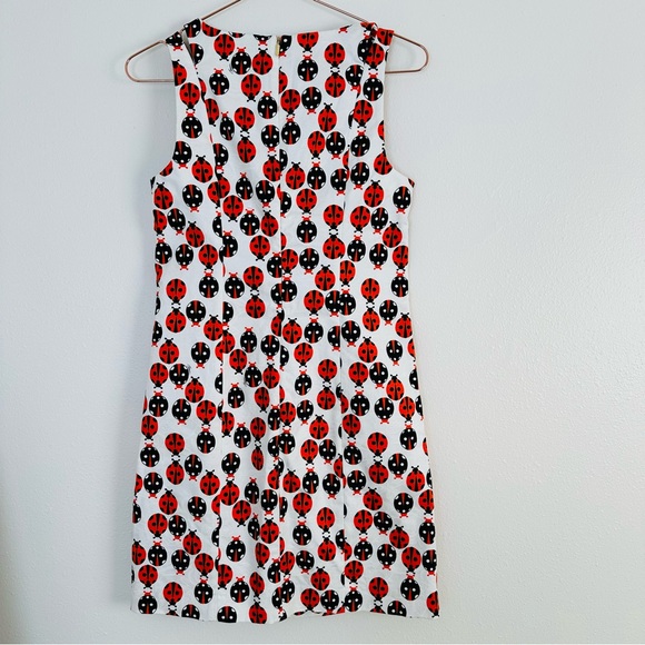 New Trina Turk sleeveless stretchy cotton ladybug print shift mini dress - Picture 8 of 12